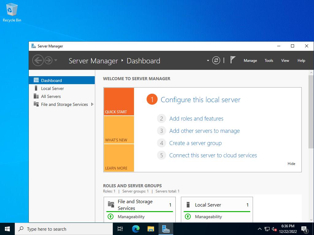 Windows Server 2022 : Backup : Install : Server World