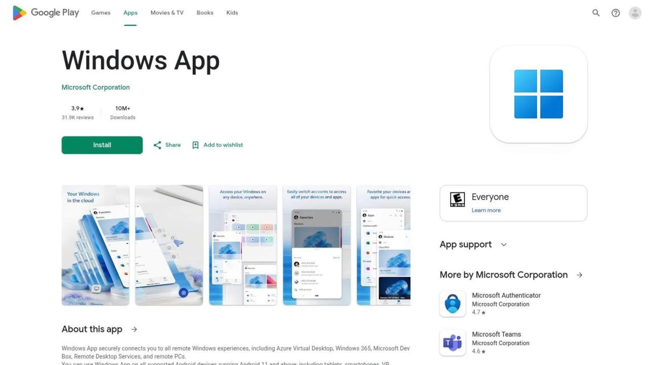آموزش تصویری اتصال به سرور مجازی ویندوز با گوشی اندروید از طریق Windows App